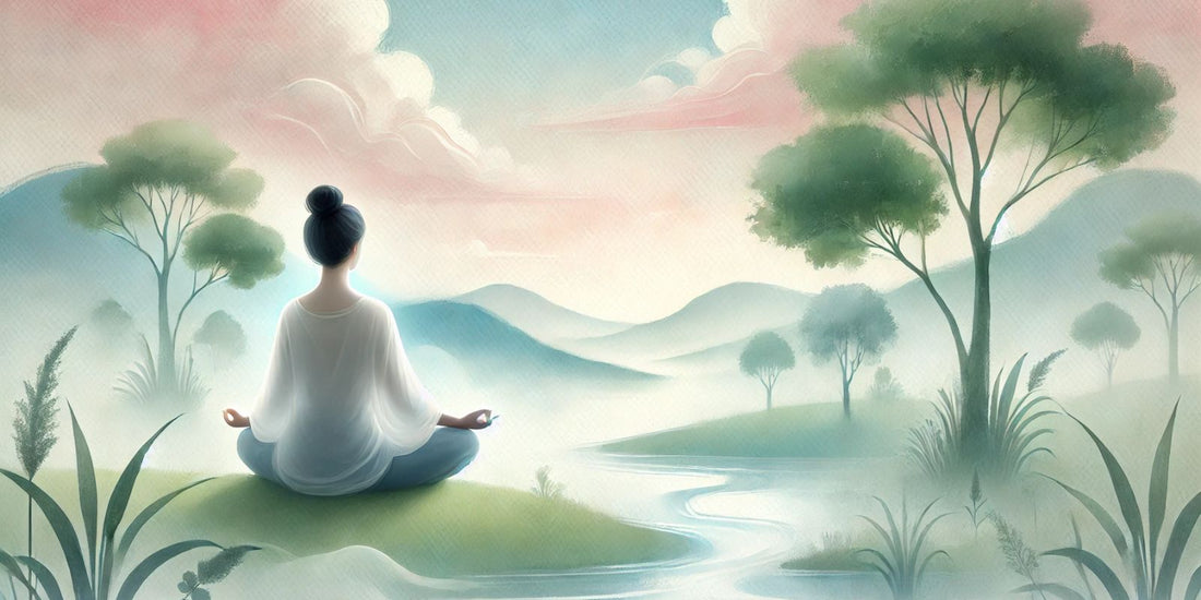 aquarelle d'une femme en méditation pour se reconnecter à sa féminité