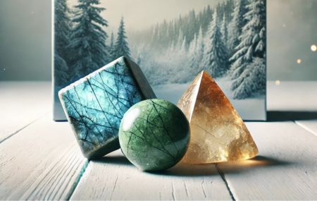 Boutique de Lithothérapie en ligne - Image des 3 pierres de Lithothérapie pour L'hivers
