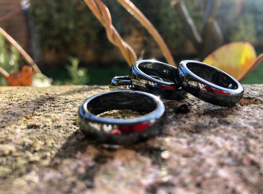 Bague en hématite naturelle pour protection et ancrage énergétique