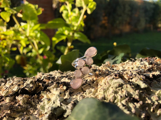 Boutique ésotérique - Lithothérapie Bague argent En Pierre Quartz Rose - SOEURS