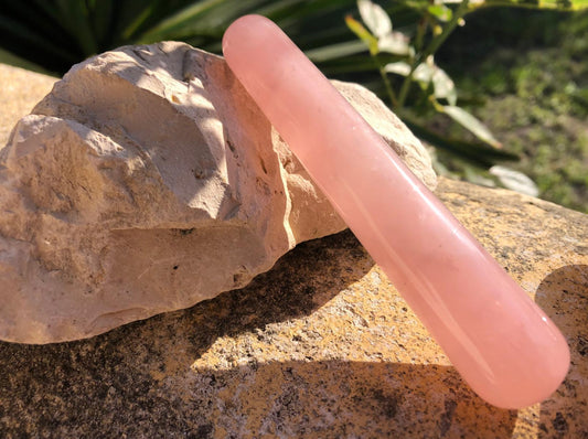 Boutique de Lithothérapie en ligne - Photos Bâton de massage en Quartz Rose
