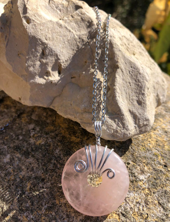 Pendentif Donut Quartz Rose #3