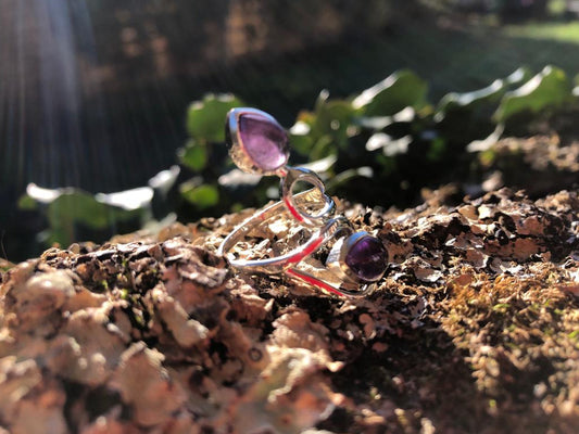 Boutique ésotérique - Lithothérapie Bague Lilith en Améthyste et argent - SOEURS