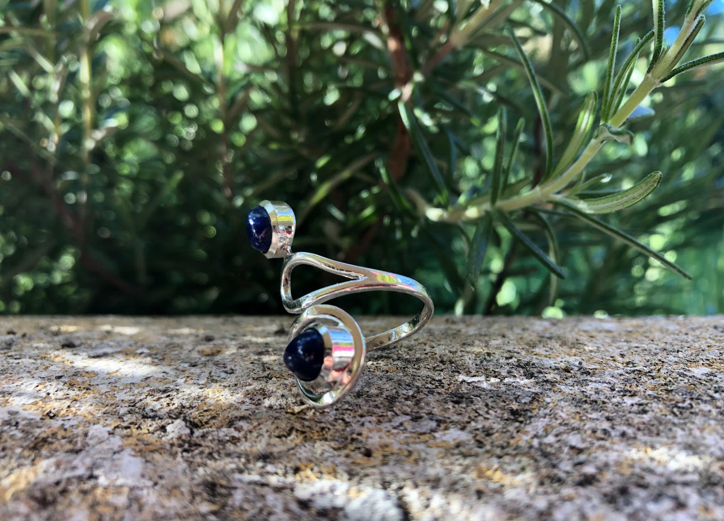 Boutique ésotérique - Lithothérapie Bague en Argent et Pierre Lapis Lazuli - SOEURS