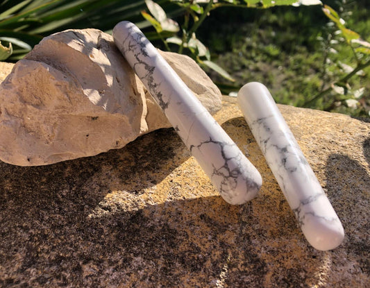Boutique ésotérique en ligne - Photos Bâton de massage en Howlite Blanche