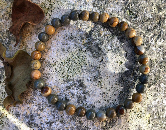 bracelet ésotérique de lithothérapie en jaspe paysage