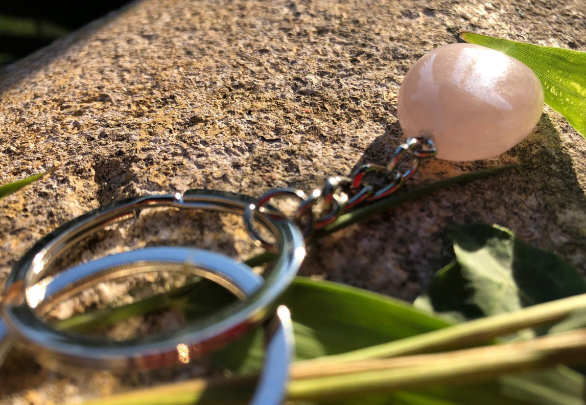 Boutique de lithothérapie en ligne - Porte clés en Quartz Rose - SOEURS