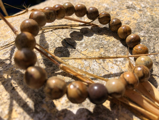 Boutique de lithothérapie en ligne - Bracelet boule 08mm en Jaspe Paysage - SOEURS
