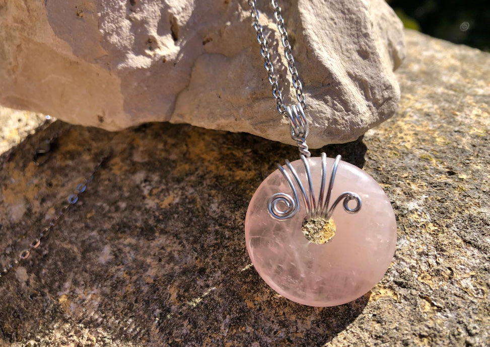 Pendentif Donut Quartz Rose #3
