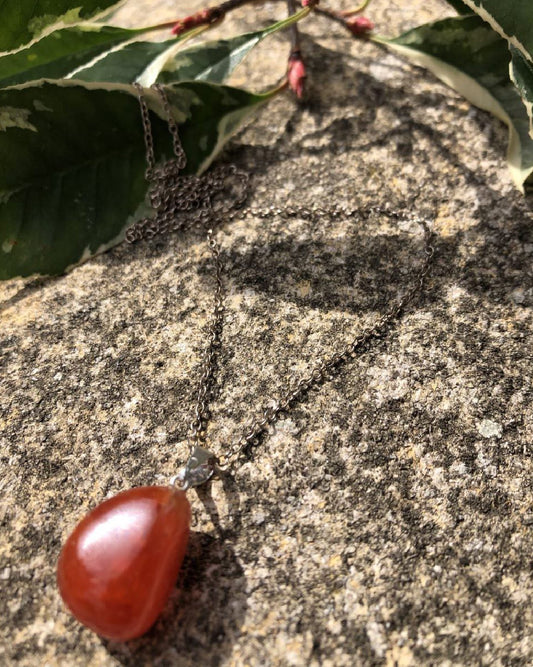 Boutique ésotérique - Lithothérapie Cornaline Pendentif en Pierre - SOEURS