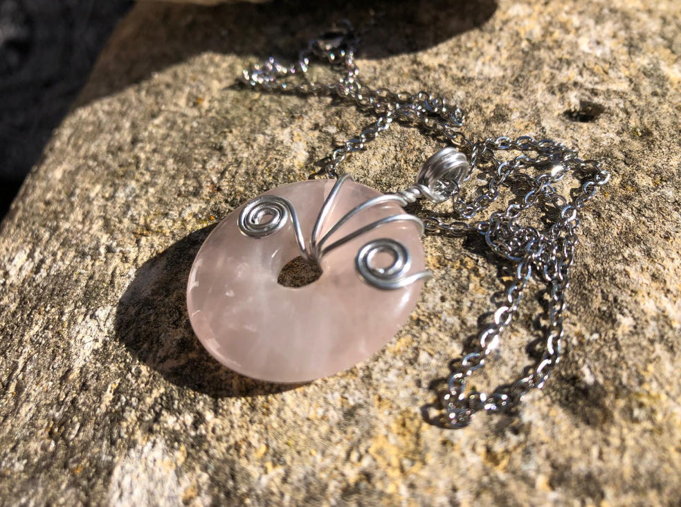 Pendentif Donut Quartz Rose #2