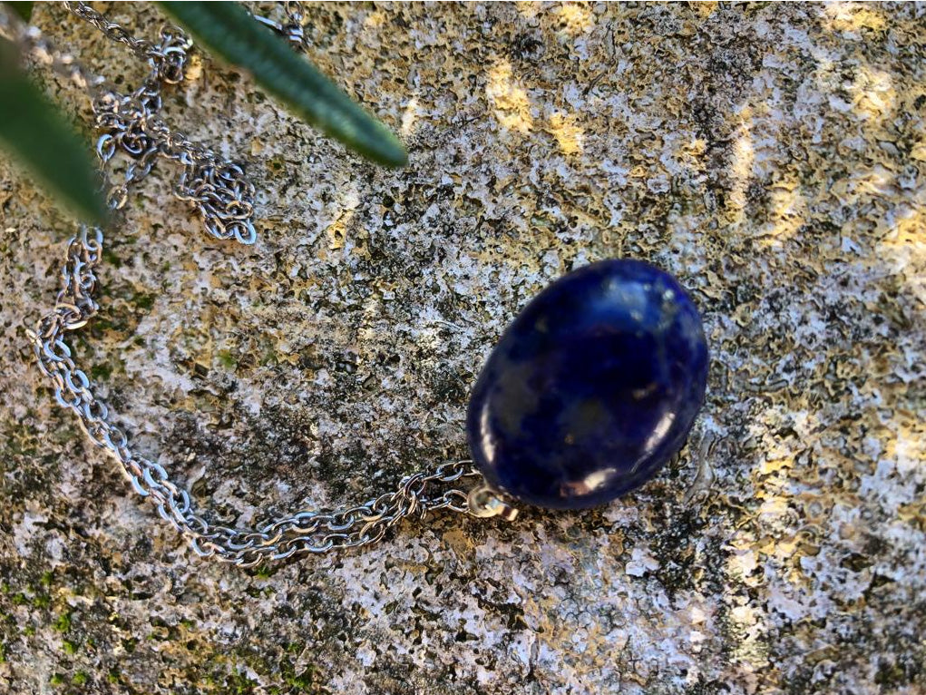 Pendentif Pierre Roulée lapis Lazuli
