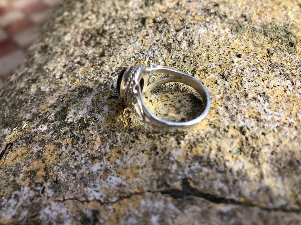 Boutique ésotérique - Bijoux de Lithothérapie Bague Onyx et Argent - SOEURS