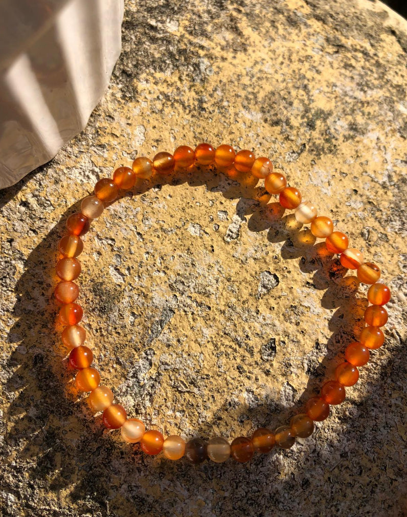 Boutique ésotérique en ligne - Bracelets en pierre Cornaline (perles 04mm)