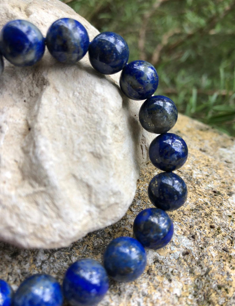 Boutique ésotérique en ligne - Bracelet en pierre Lapis Lazuli (perles 10mm)
