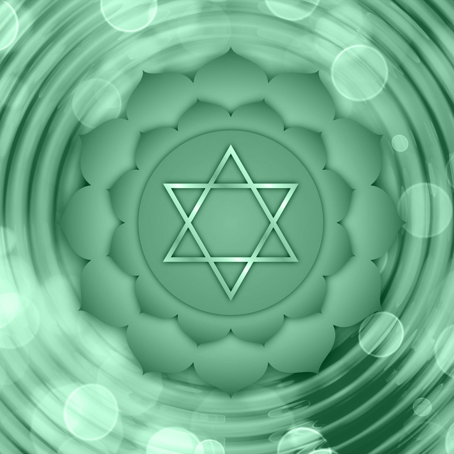 Symbole vert du chakra coeur