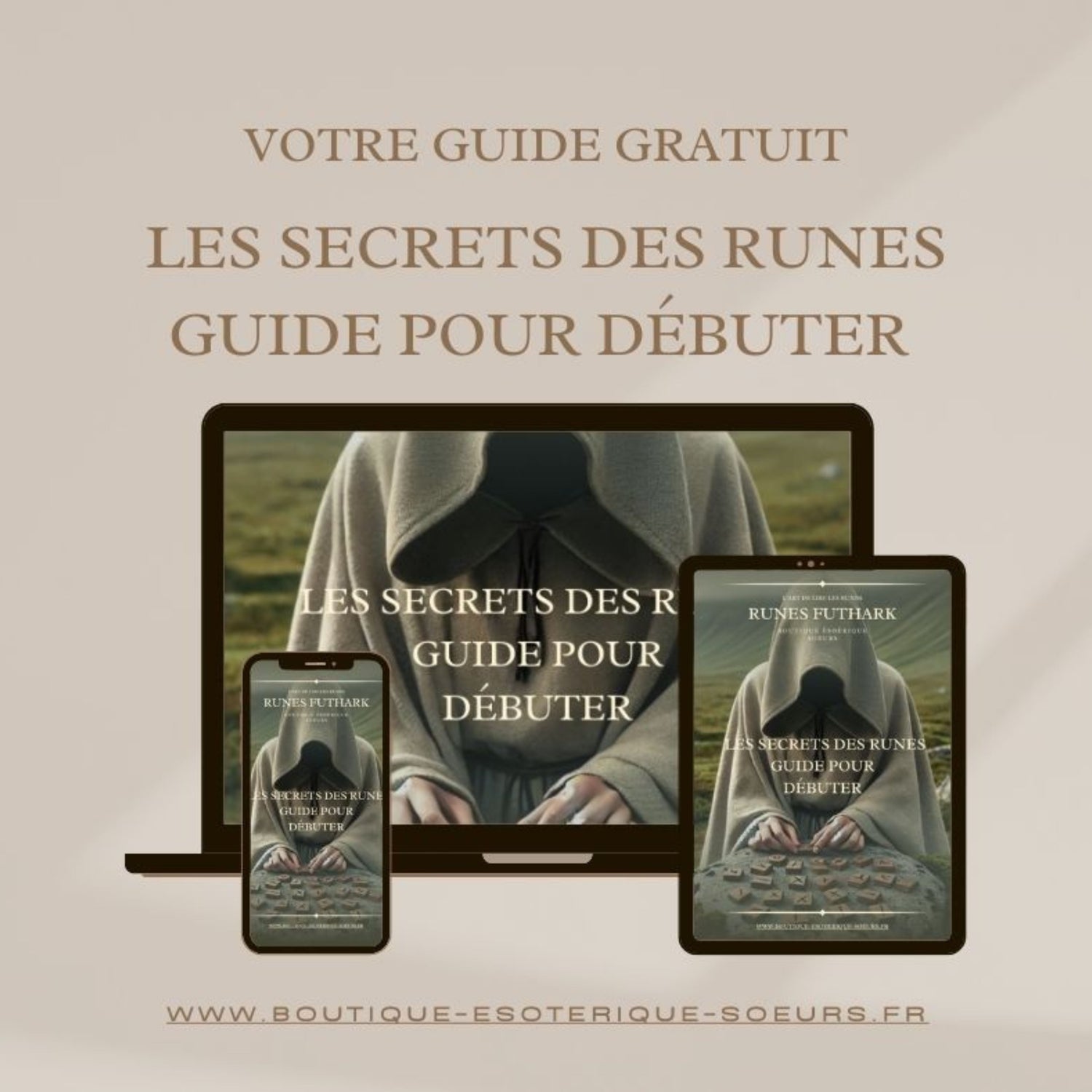 mockup pour un guide gratuit pour apprendre à lire les Runes