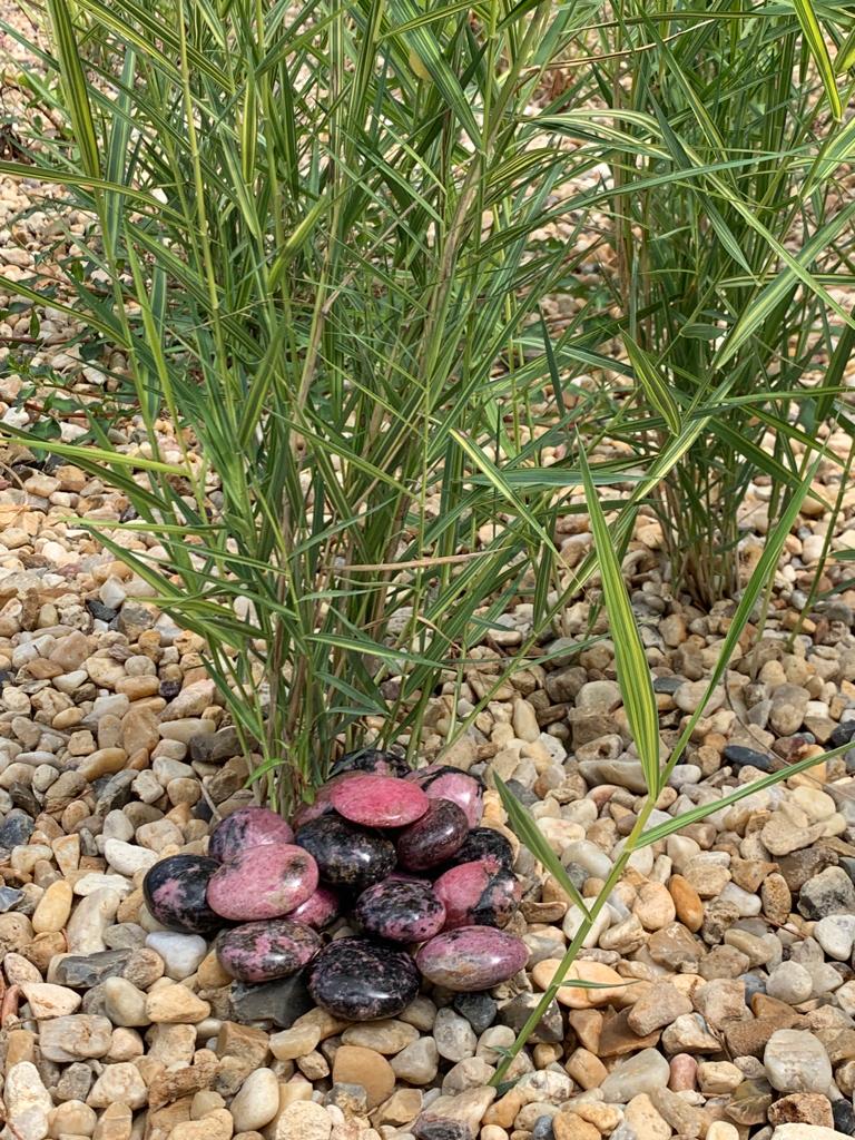 lot de galet en rhodonite - pierre naturelle de lithothérapie