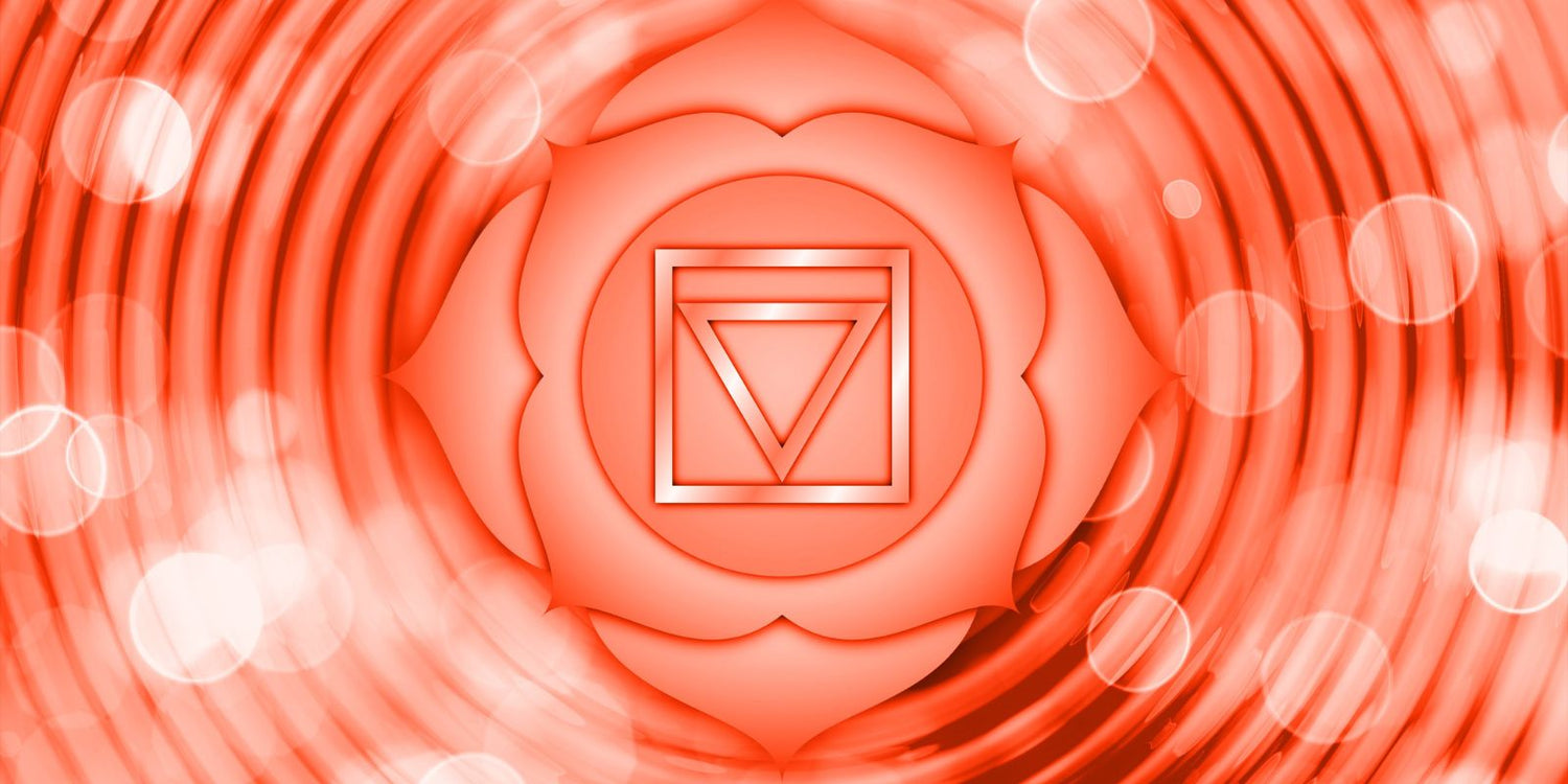 symbole du chakra racone sur fond rouge