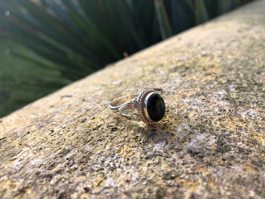 Boutique ésotérique - Bijoux en Pierre Bague en Onyx et Argent - SOEURS