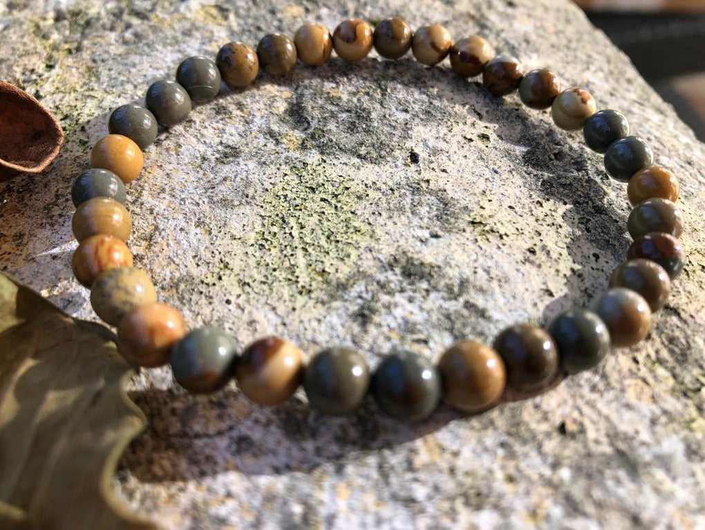 Bracelet Boule 06mm Jaspe Paysage