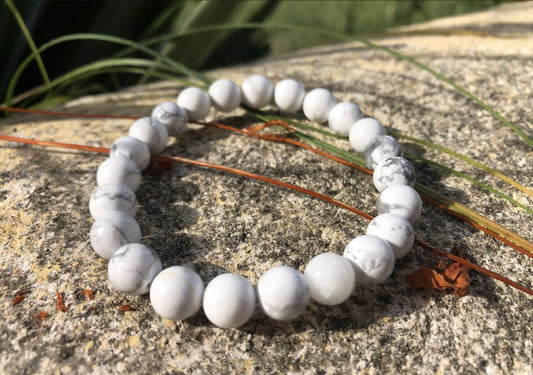 Boutique ésotérique - Lithothérapie Bracelet en Pierre Howlite- SOEURS