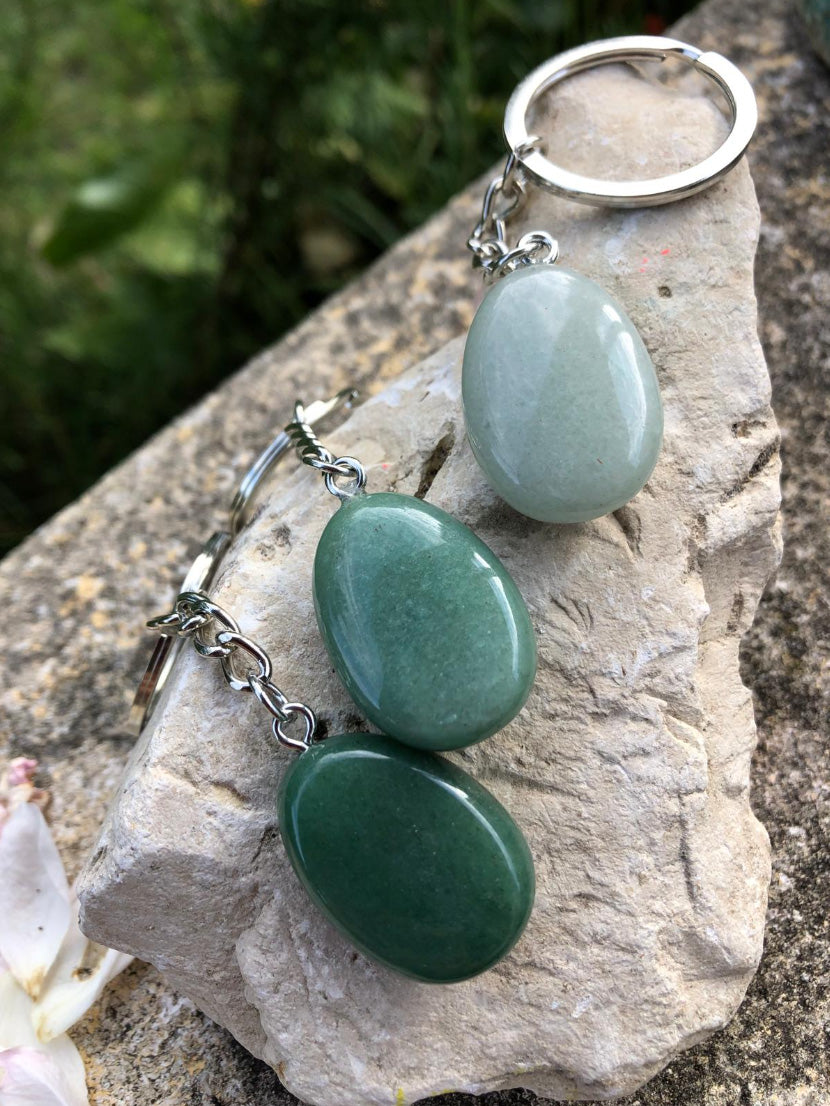 Boutique de Lithothérapie- Porte clés en Aventurine Verte - SOEURS