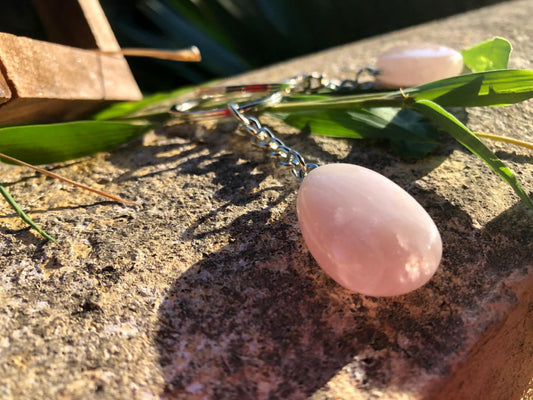 Boutique de Lithothérapie - Porte clés en Quartz Rose - SOEURS