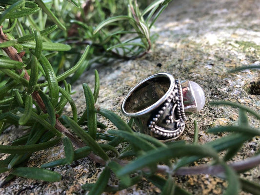 Boutique ésotérique - Bague lithothérapie en Pierre de Lune et argent - SOEURS