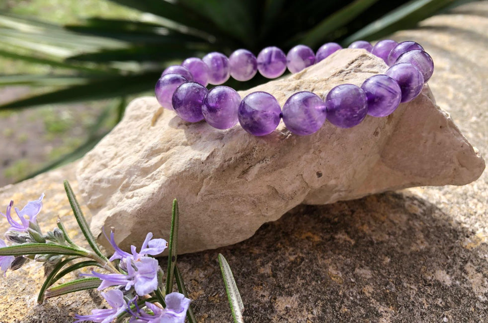 Bracelet Boule 10mm Améthyste