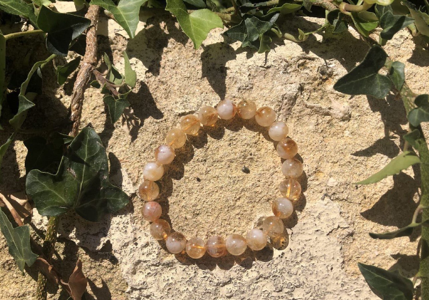 Boutique ésotérique - Lithothérapie Bracelet PIerre Citrine 8mm - SOEURS