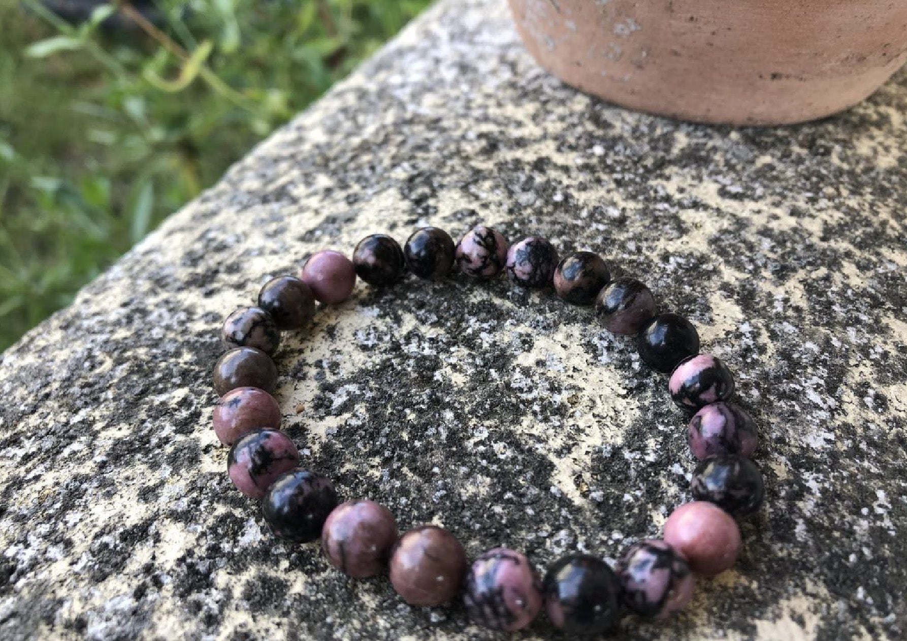 Boutique ésotérique - Lithothérapie Bracelet en Pierre Rhodonite  - SOEURS