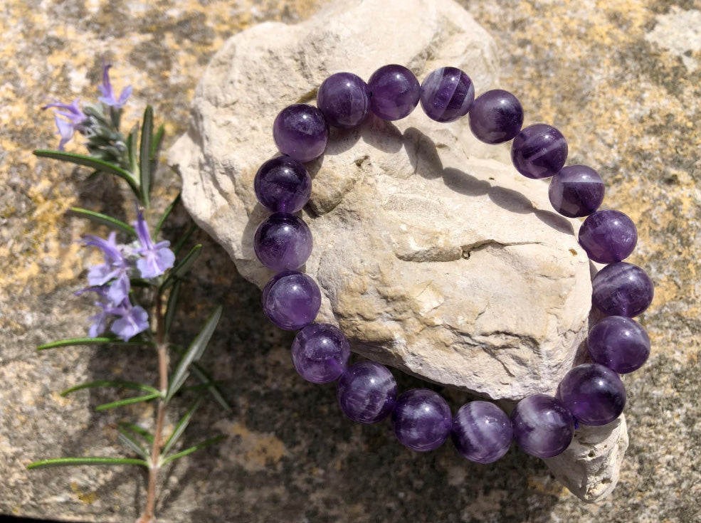 Bracelet Boule 10mm Améthyste