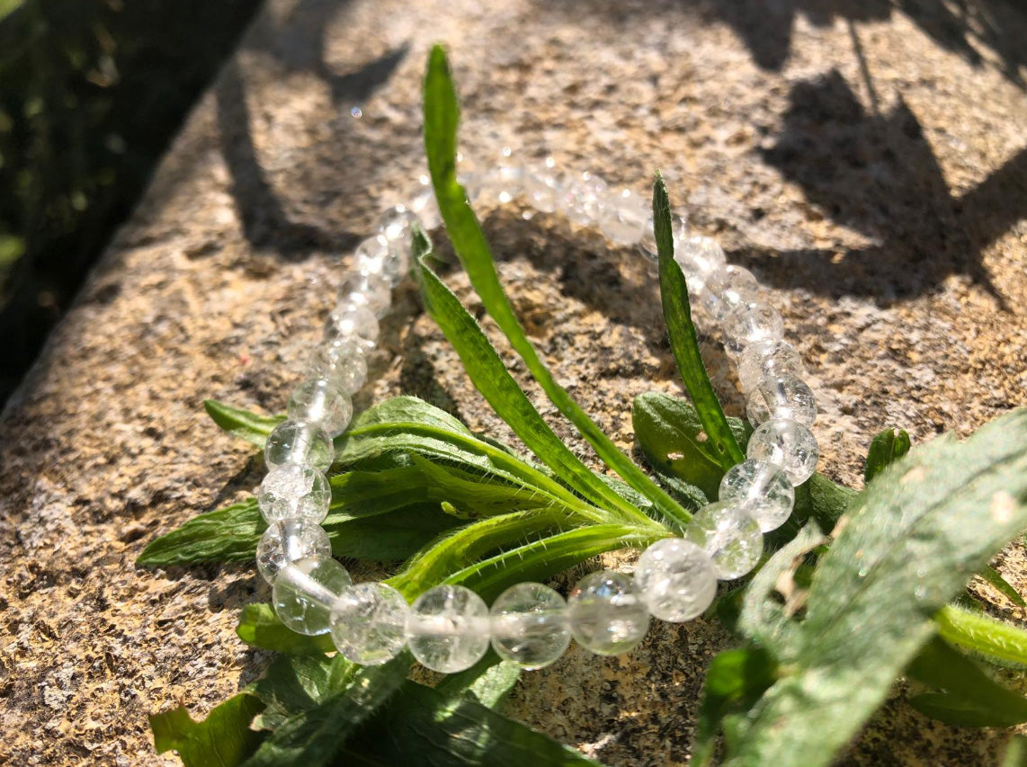 Boutique ésotérique en ligne - Bracelet en pierre Cristal de Roche 06mm - SOEURS