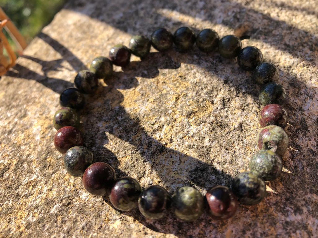 Bracelet Boule 08mm Jaspe Sang de Dragon