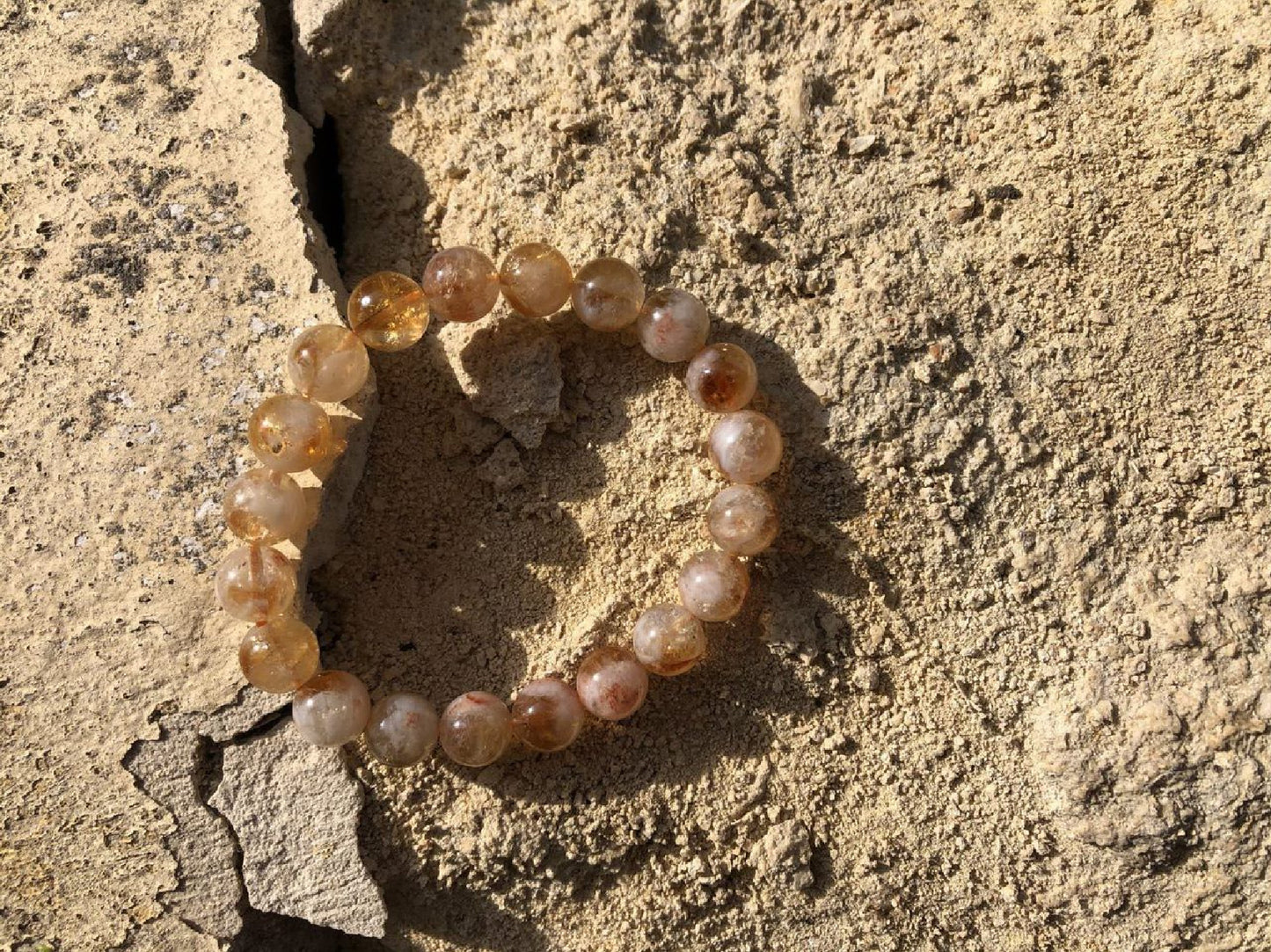 Boutique ésotérique - Lithothérapie Bracelet en Pierre Citrine chauffée  - SOEURS