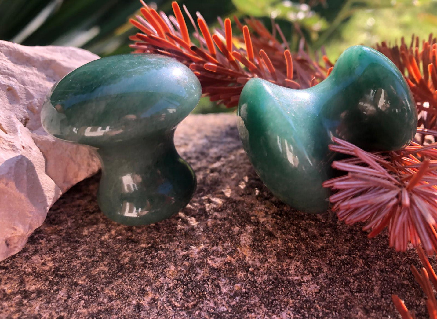 Boutique de lithothérapie en ligne - Champignon de massage en Aventurine Verte