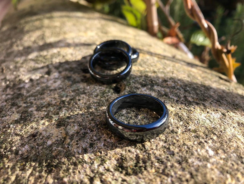 Bague en Hématite Bijou Ésotérique Pierre de Protection
