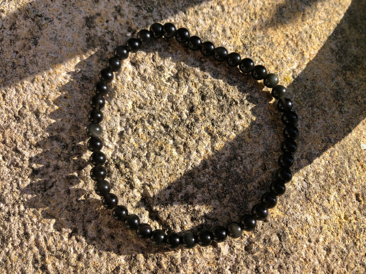 Boutique ésotérique en ligne - Bracelet en Obsidienne (perles 04mm)