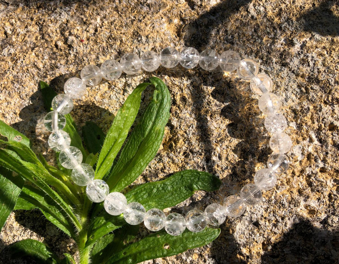 Boutique ésotérique - Bracelet en pierre Cristal de Roche 06mm - SOEURS