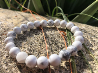 Boutique ésotérique - Bracelet en Pierre Howlite - SOEURS