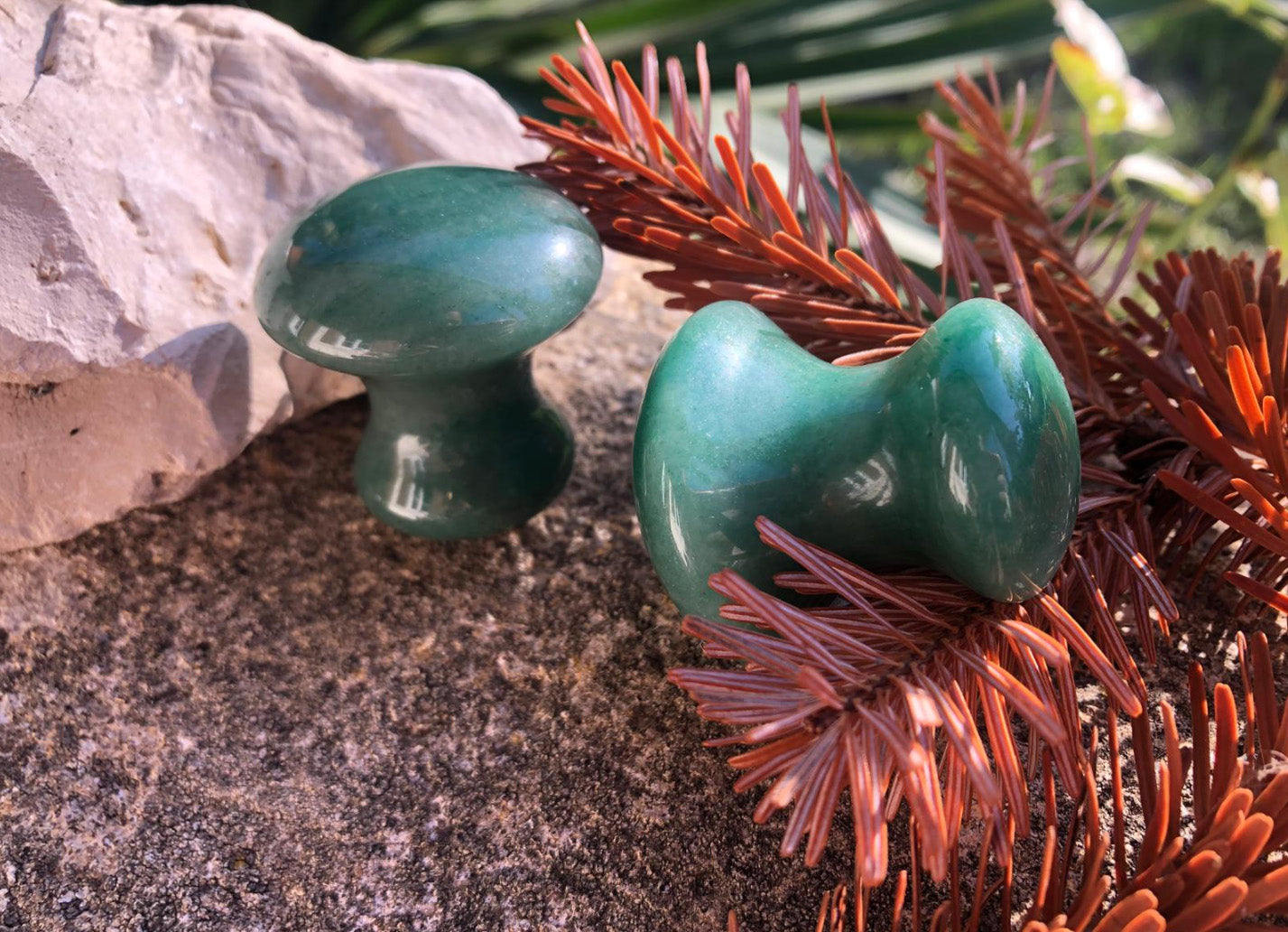 Boutique ésotérique en ligne - Champignon de massage en Aventurine Verte