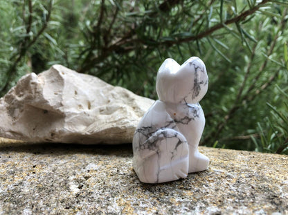 Boutique ésotérique en ligne - Chat en Howlite blanche - SOEURS