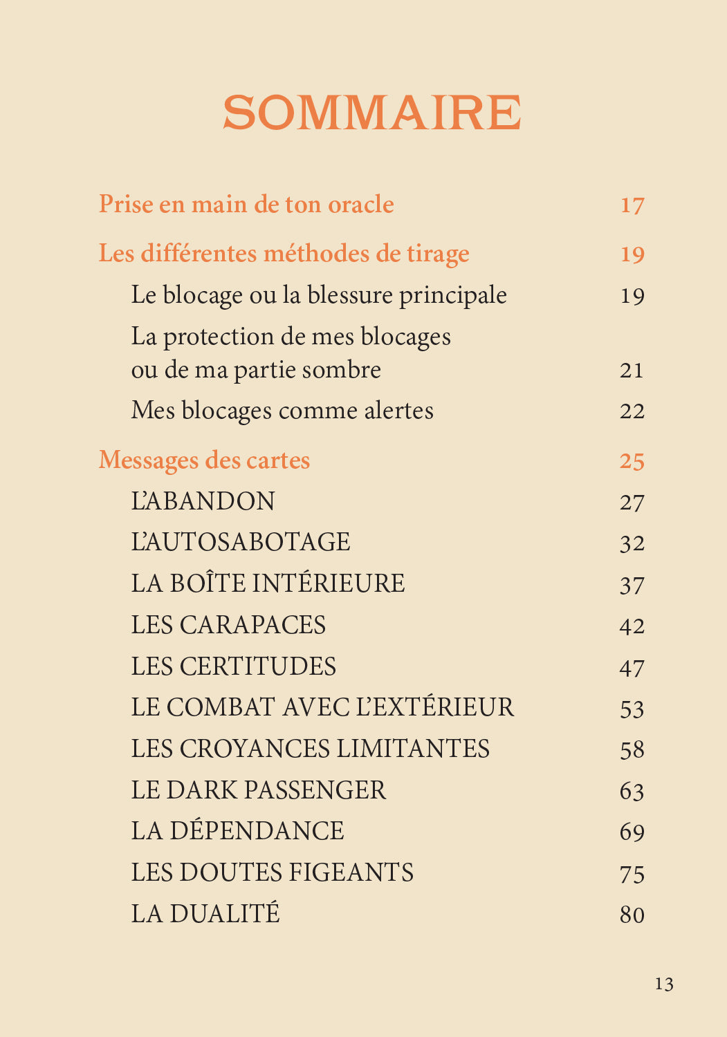 Boutique ésotérique - Oracle du Cris des Ames Sommaire - SOEURS