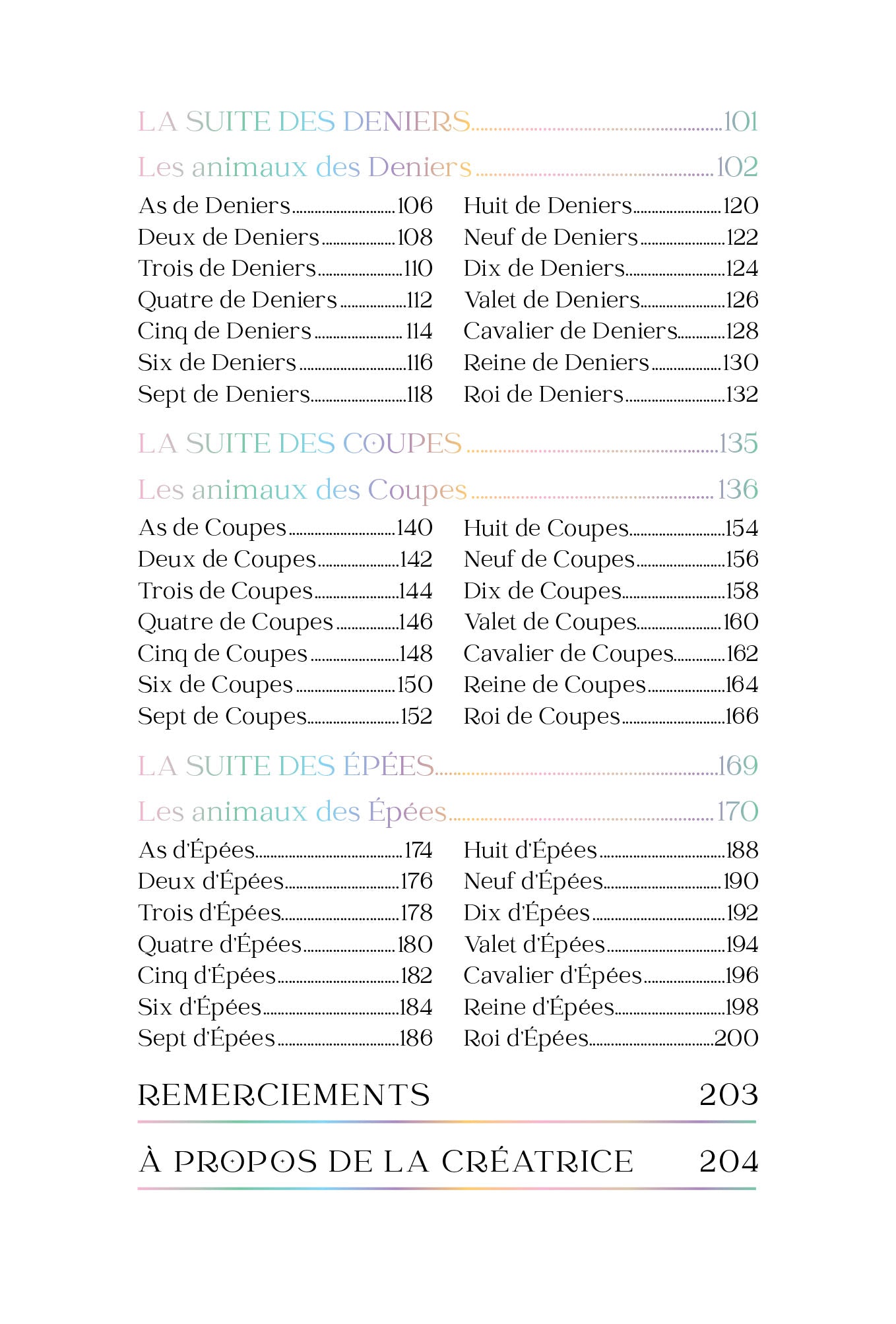 Boutique ésotérique - Oracle Oriens des Animaux Sommaire - SOEURS