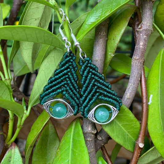 Boucles d’Oreilles Bohème Aventurine Verte #2