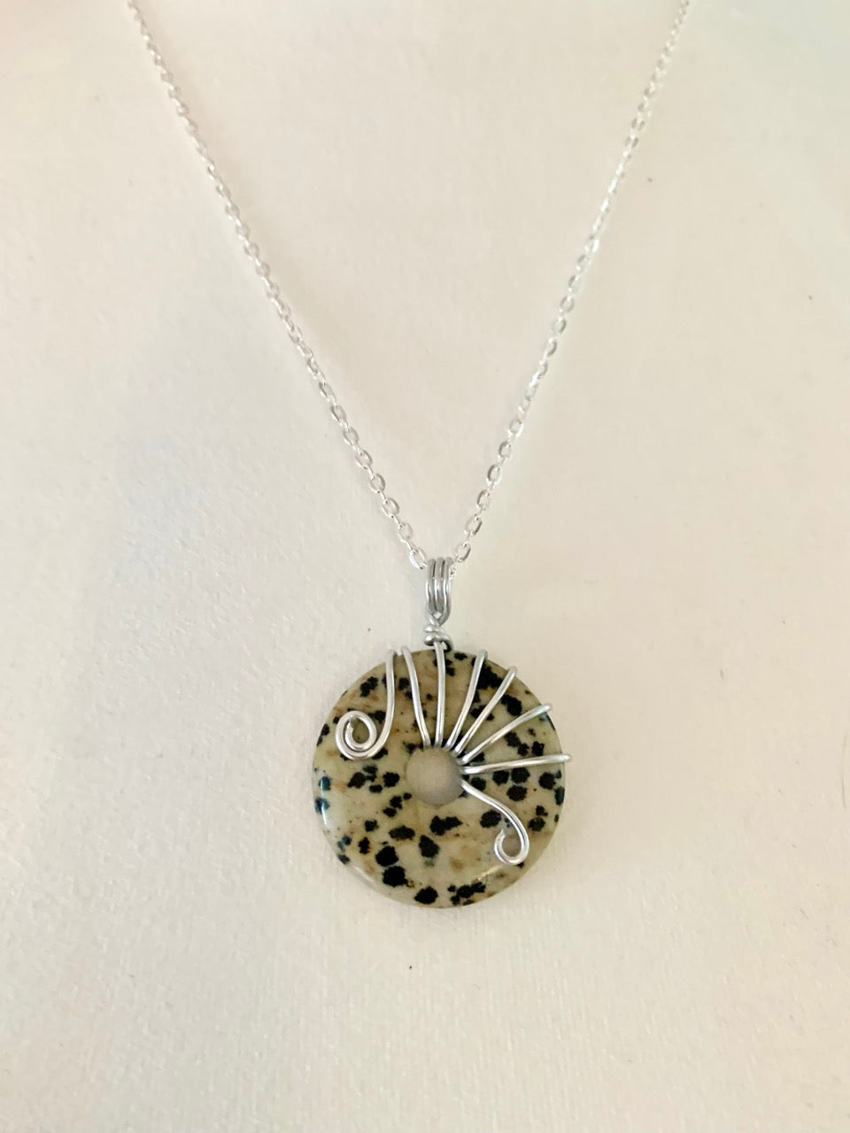 Pendentif Donut Jaspe Dalmatien #1