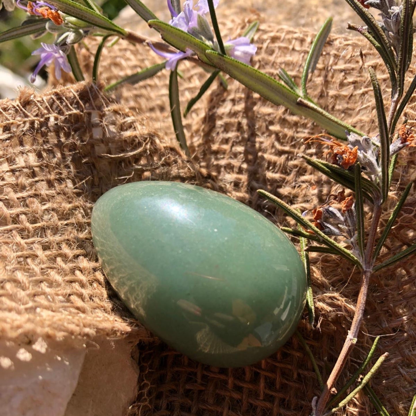 oeuf de yoni en pierre aventurine verte - taille L pour débuter