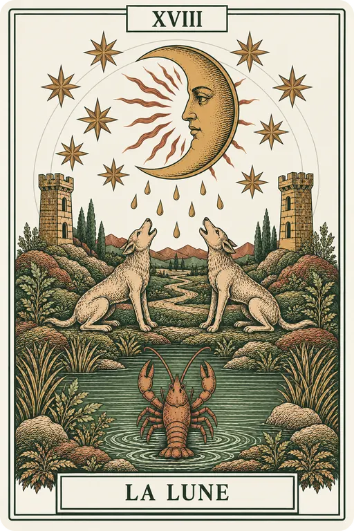 La Lune, carte du tarot Sœurs
